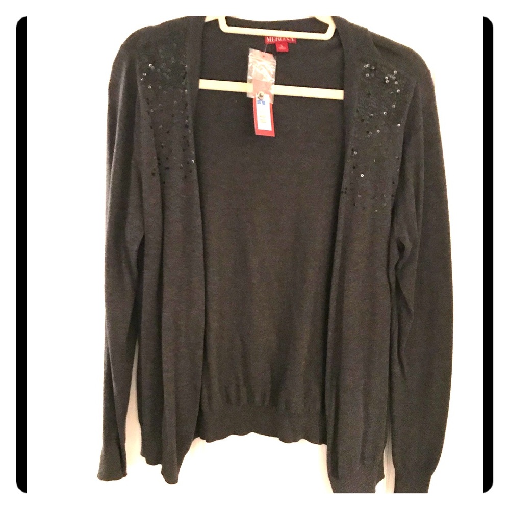 Merona Sequin Detail Gray Cardigan